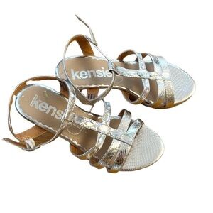 KENSIE Girl Shimmering Silver Kids Sandals
